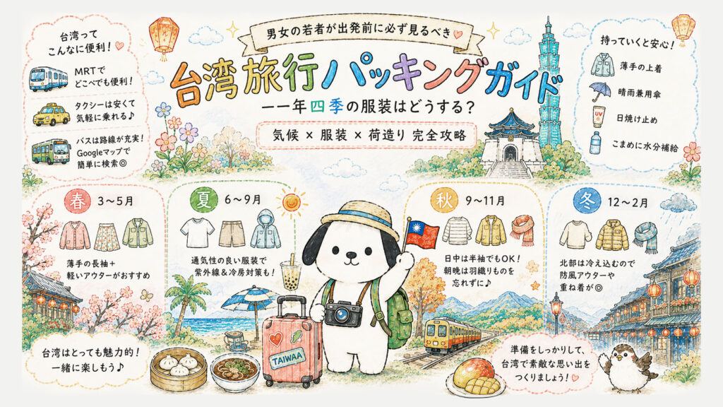 【台湾旅行の服装完全ガイド】季節ごとに何を着る？子どもから大人まで役立つ気候＆パッキング術