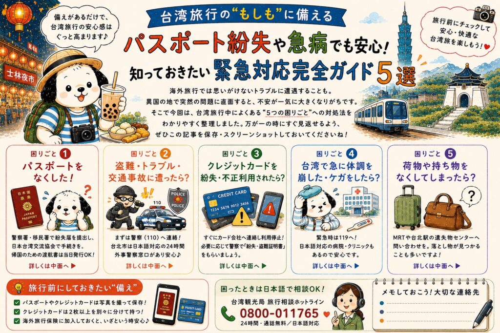 【台湾旅行の“もしも”に備える】パスポート紛失や急病でも安心！知っておきたい緊急対応完全ガイド5選